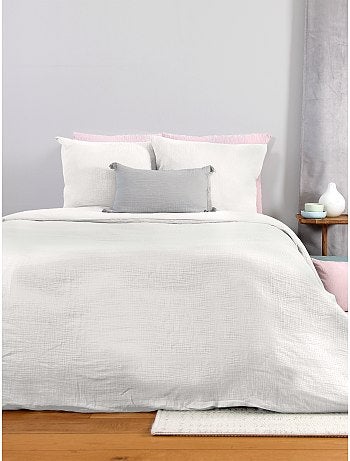 Capa de edredão e fronha de cama em gaze de algodão