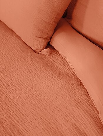 Capa de edredão e fronha de cama em gaze de algodão