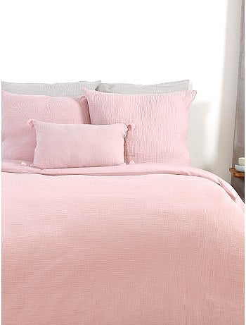 Capa de edredão e fronha de cama em gaze de algodão