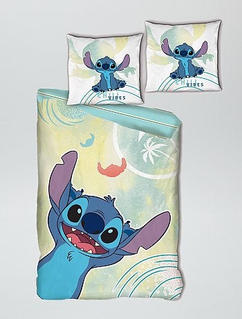 Capa de edredão e fronha de cama 'Stitch' - Solteiro