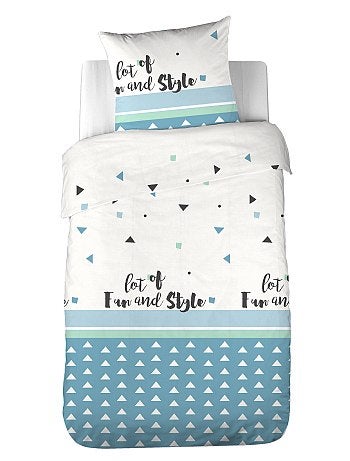 Capa de edredão e fronha de solteiro - Kiabi