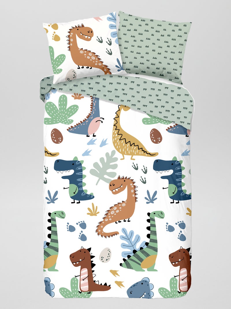 Capa de edredão e fronha 'dinossauros' - Solteiro BEGE - Kiabi