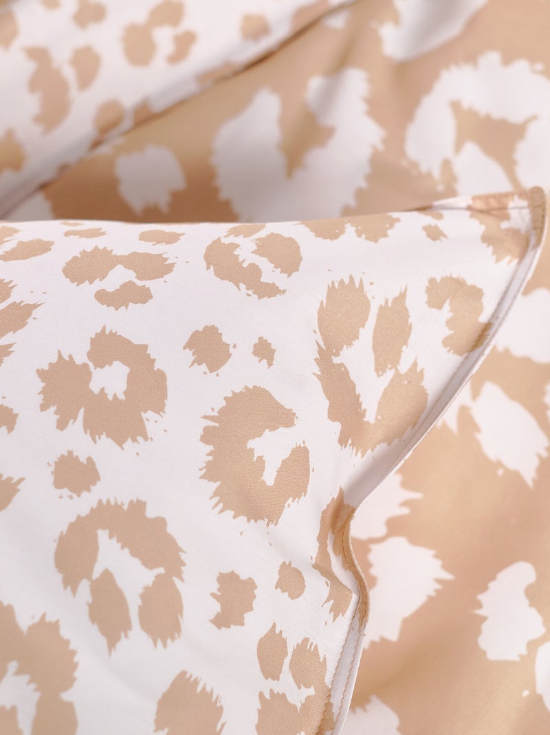 Capa de edredão e fronha 'leopardo' - Casal CINZA - Kiabi