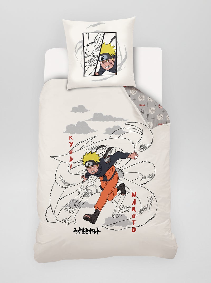 Capa de edredão e fronha 'Naruto' - Solteiro Branco - Kiabi
