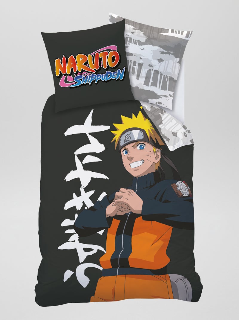 Capa de edredão e fronha 'Naruto' - Solteiro LARANJA - Kiabi
