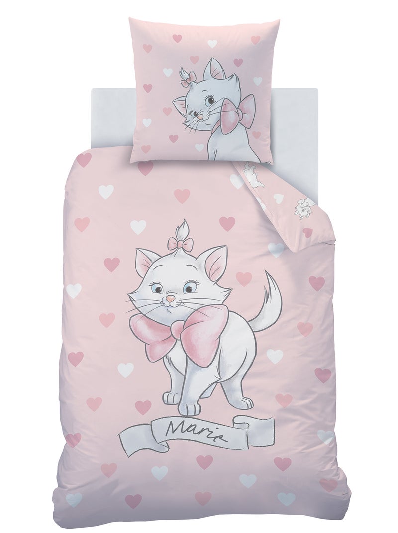 Capa de edredão e fronha 'Os Aristogatos' - Solteiro Rosa - Kiabi