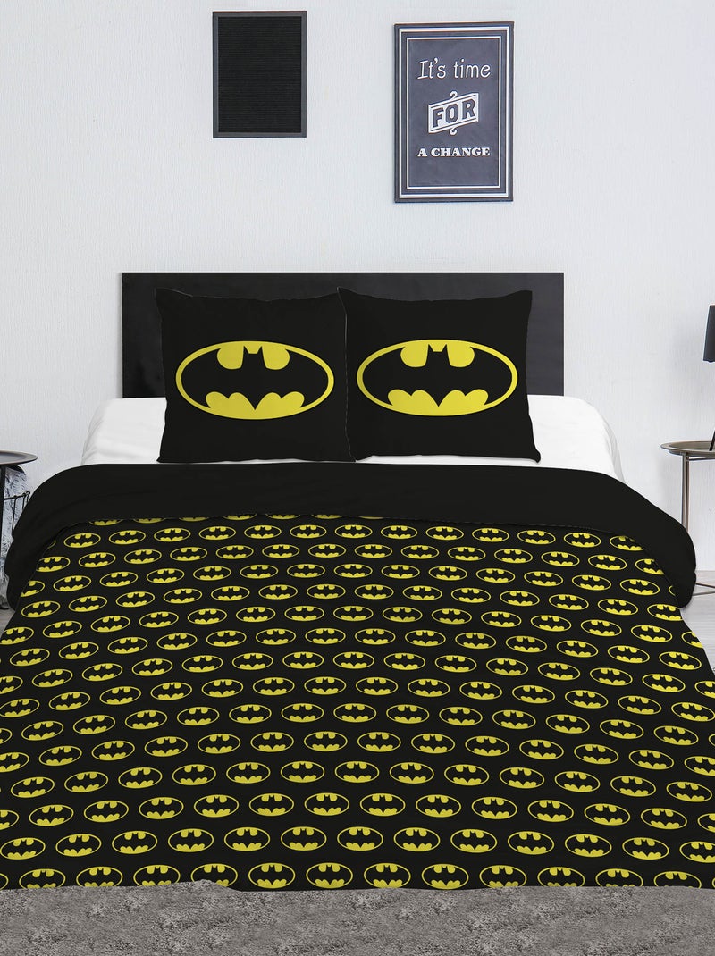 Capa de edredão e fronhas 'Batman' 240x220 e 63x63cm Preto - Kiabi