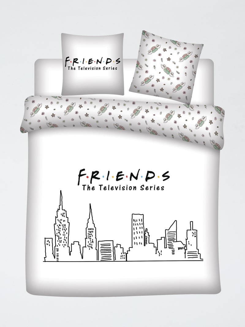 Capa de edredão 'Friends' 240x220 e 63x63 cm Branco - Kiabi