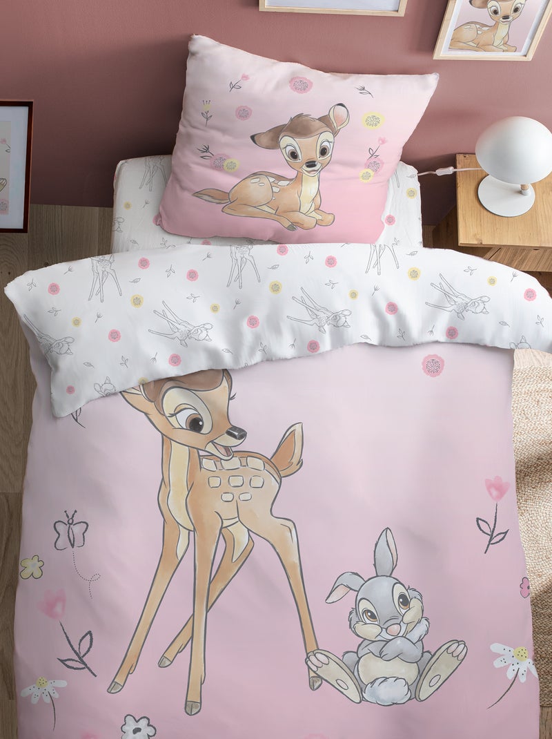 Capa de edredão + fronha  - 'Bambi' - Solteiro ROSA - Kiabi