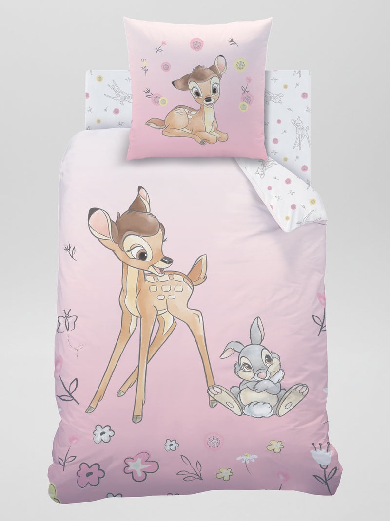 Capa de edredão + fronha  - 'Bambi' - Solteiro ROSA - Kiabi