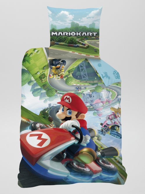 Capa de edredão + fronha  - 'Mario Kart'  - Solteiro - Kiabi