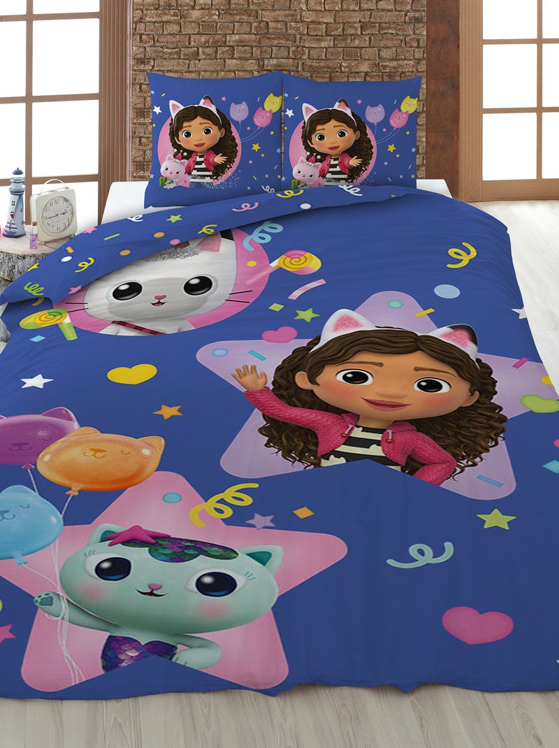 Capa de edredão + fronha 'A Casa Mágica da Gabby' Azul - Kiabi