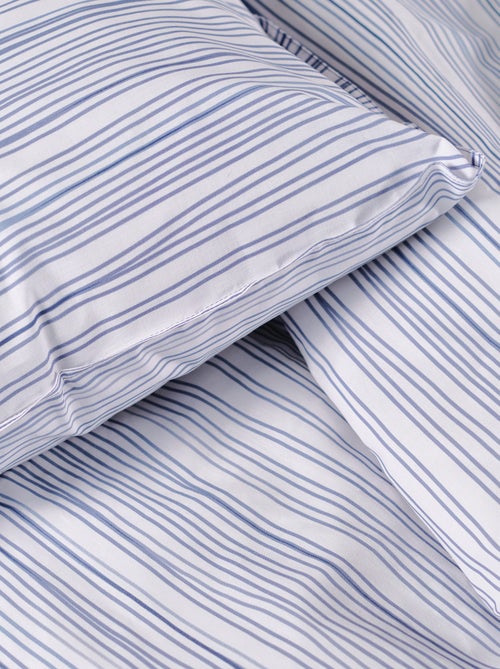 Capa de edredão + fronha 'às riscas' - Casal - Kiabi