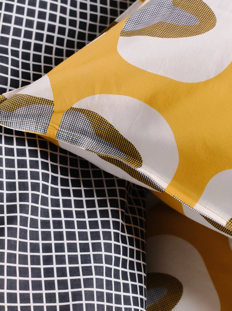 Capa de edredão + fronha com estampado - Casal CINZA - Kiabi