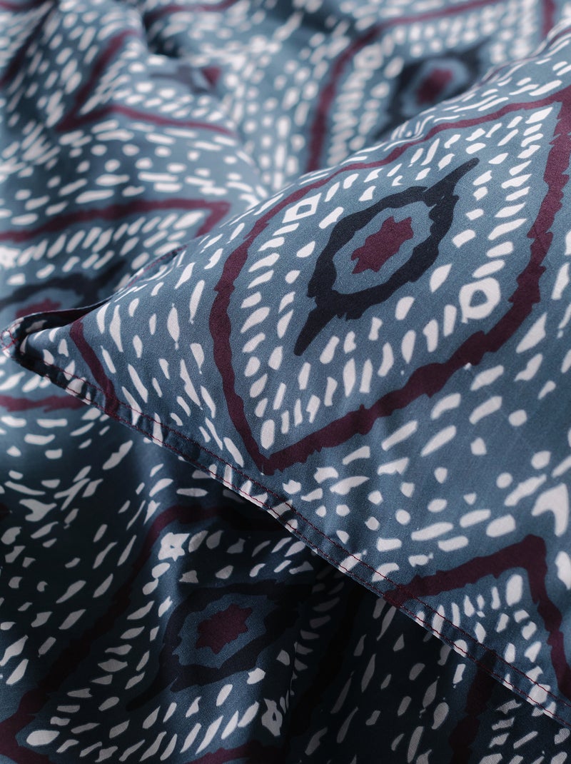 Capa de edredão + fronha com estampado - Casal CINZA - Kiabi