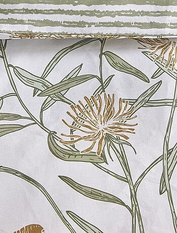 Capa de edredão + fronha com estampado às flores - Casal