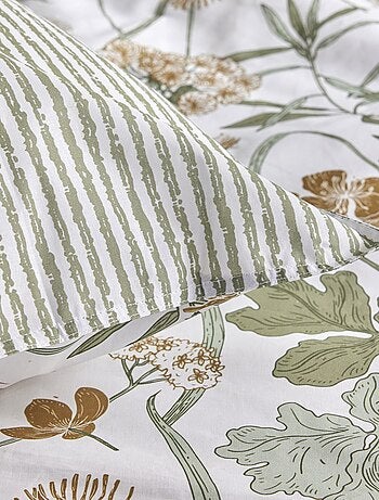 Capa de edredão + fronha com estampado às flores - Casal