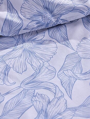 Capa de edredão + fronha com estampado flores - Casal