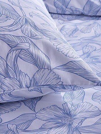 Capa de edredão + fronha com estampado flores - Casal