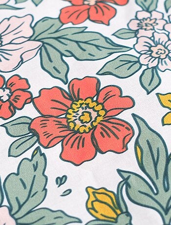 Capa de edredão + fronha com estampado flores - Casal