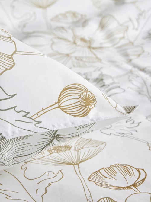 Capa de edredão + fronha com estampado florido - Casal - Kiabi