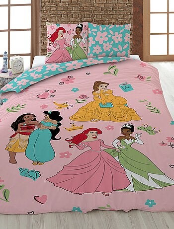 Capa de edredão + fronha com estampado princesas 'Disney' - Solteiro