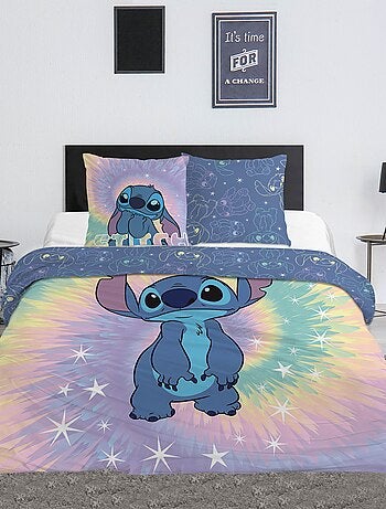 Capa de edredão + fronha com estampado 'Stitch' - Casal