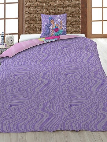 Capa de edredão + fronha de cama 'Barbie' - Solteiro
