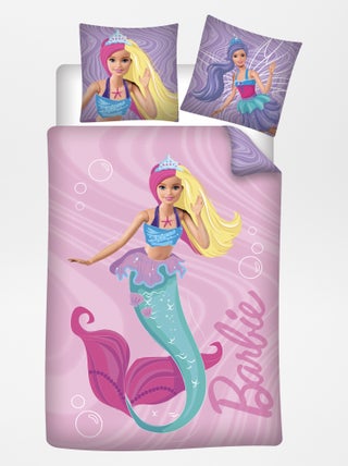 Capa de edredão + fronha de cama  'Barbie' - Solteiro