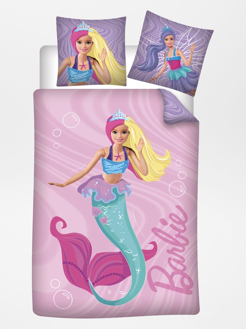 Capa de edredão + fronha de cama  'Barbie' - Solteiro ROSA - Kiabi