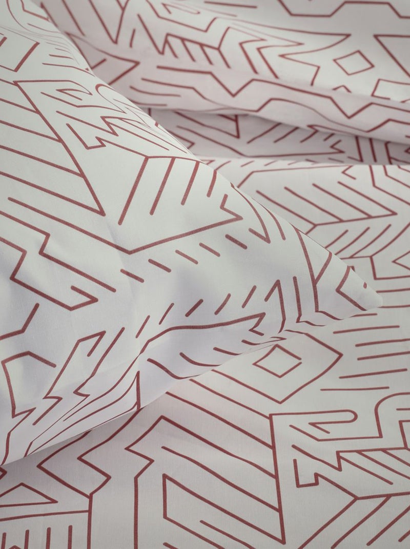 Capa de edredão + fronha de cama com estampado - Casal BEGE - Kiabi