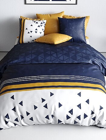Capa de edredão + fronha de cama com estampado - Casal