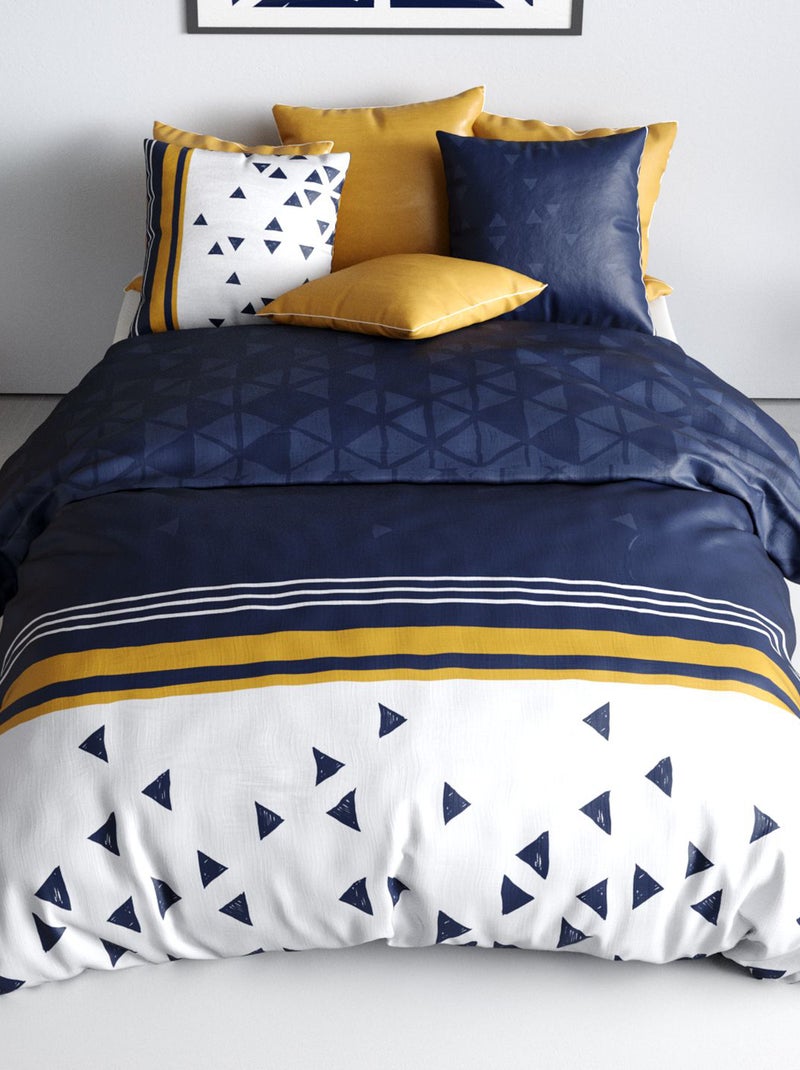 Capa de edredão + fronha de cama com estampado - Casal BRANCO - Kiabi