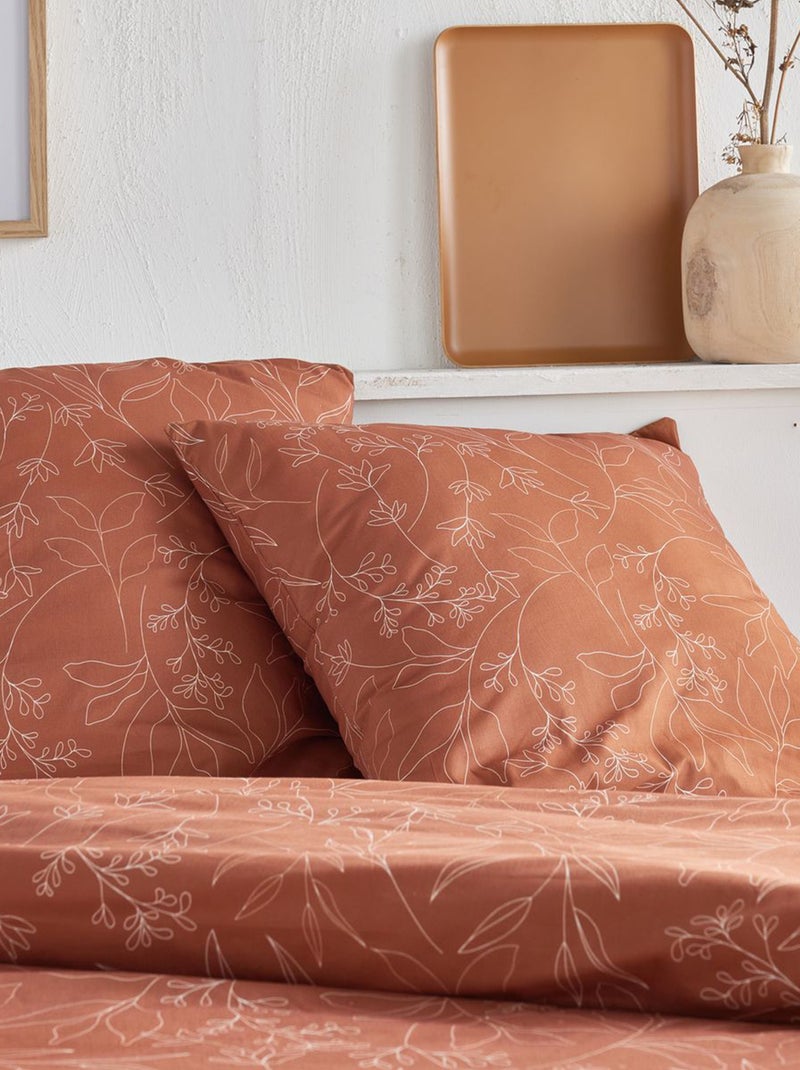 Capa de edredão + fronha de cama com estampado - Casal CASTANHO - Kiabi