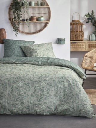 Capa de edredão + fronha de cama com estampado - Casal