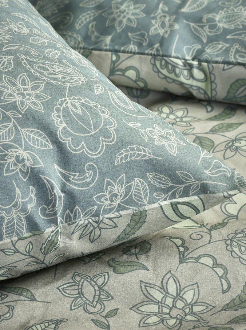 Capa de edredão + fronha de cama com estampado - Casal CINZA - Kiabi