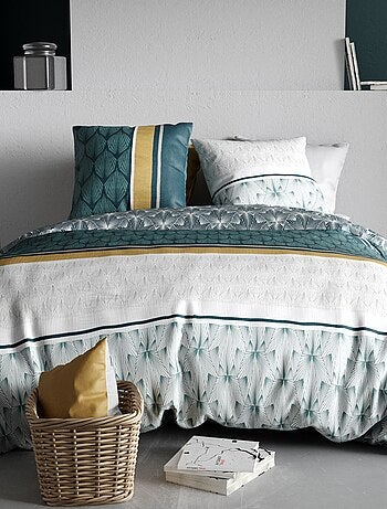 Capa de edredão + fronha de cama com estampado - Casal