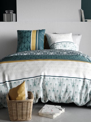 Capa de edredão + fronha de cama com estampado - Casal