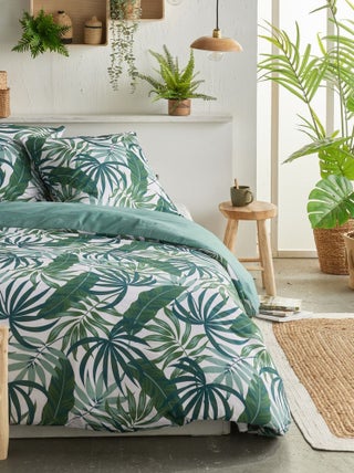 Capa de edredão + fronha de cama com estampado - Casal