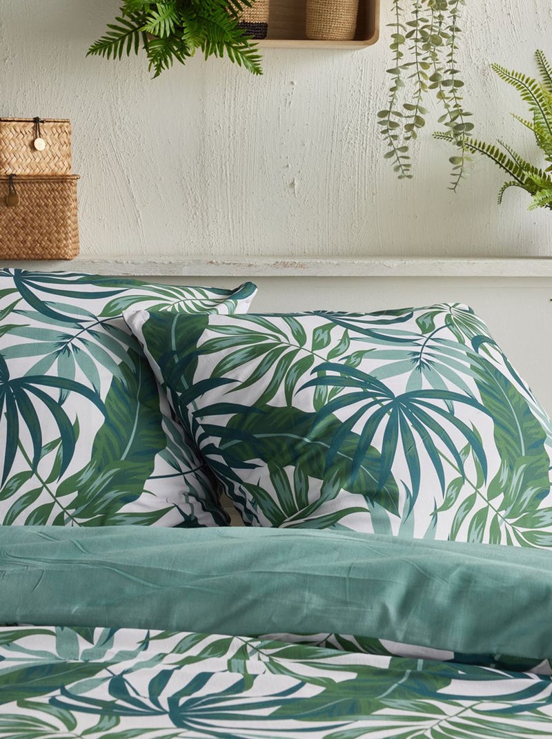 Capa de edredão + fronha de cama com estampado - Casal VERDE - Kiabi