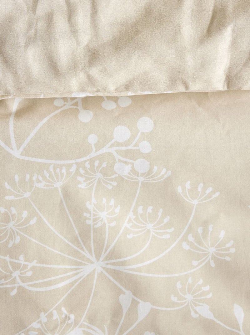 Capa de edredão + fronha de cama com estampado florido - Casal CASTANHO - Kiabi