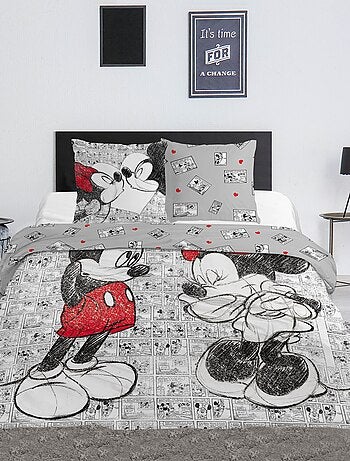 Capa de edredão + fronha de cama com estampado 'Minnie' - Casal