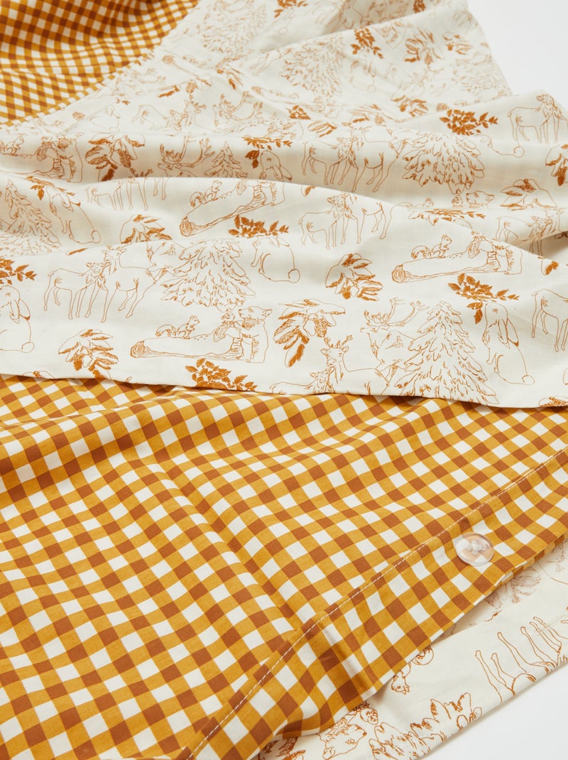 Capa de edredão + fronha de cama de casal (200x200 cm) - Kiabi Home VERDE - Kiabi