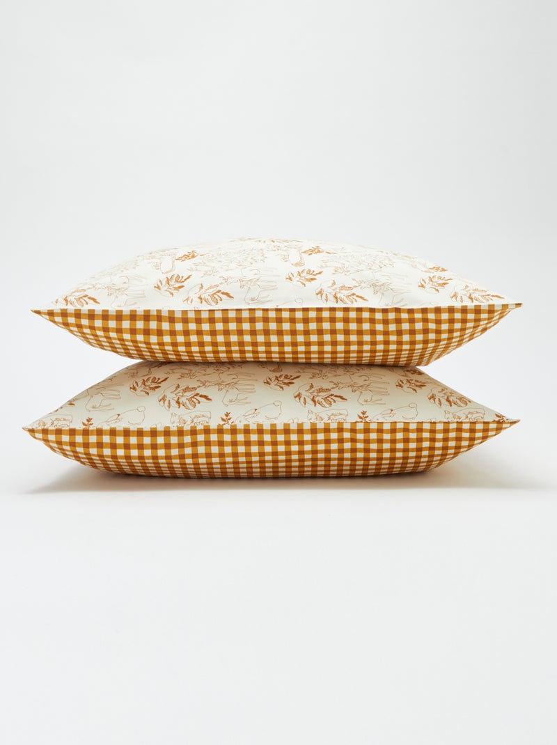 Capa de edredão + fronha de cama de casal (200x200 cm) - Kiabi Home VERDE - Kiabi