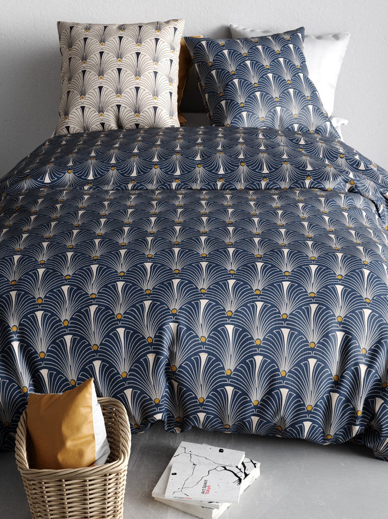 Capa de edredão + fronha de cama de casal AZUL - Kiabi