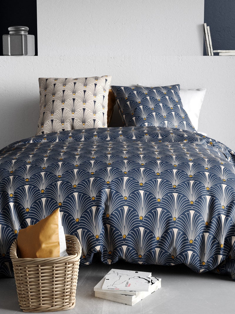 Capa de edredão + fronha de cama de casal AZUL - Kiabi