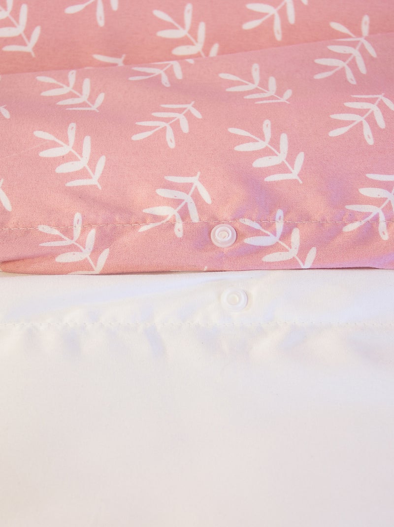 Capa de edredão + fronha de cama de solteiro 140 x 200 cm ROSA - Kiabi