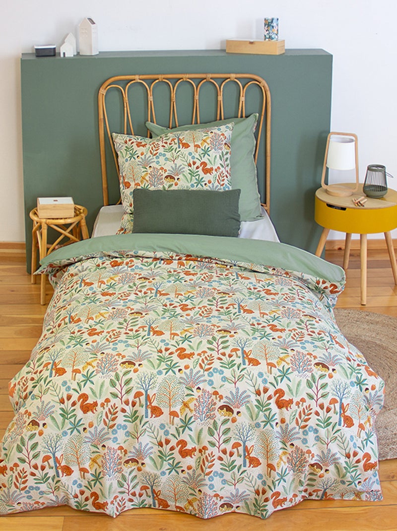Capa de edredão + fronha de cama de solteiro 140 x 200 cm VERDE - Kiabi