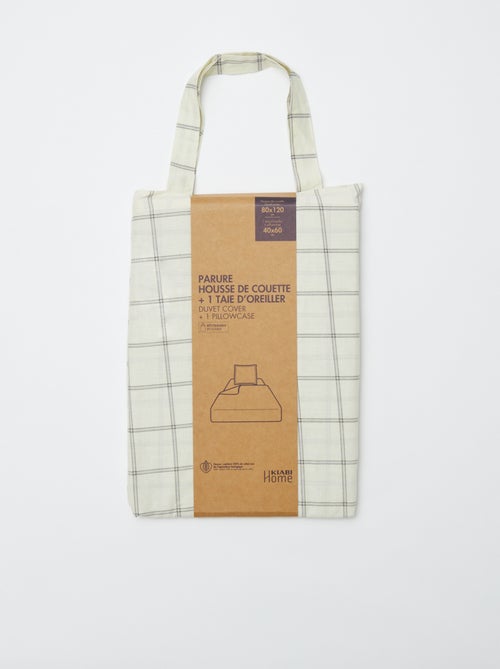 Capa de edredão + fronha de cama de solteiro (80x120cm) - Kiabi Home - Kiabi