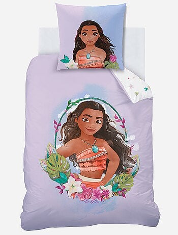 Capa de edredão + fronha de cama de solteiro 'Vaiana'